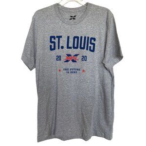XFL Mens St. Louis Battlehawks Logo Shirt Tee T-Shirt Gray Size Large L Football